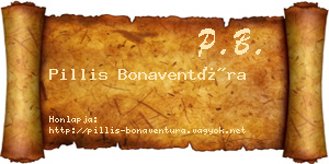Pillis Bonaventúra névjegykártya